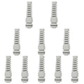 Grey NPT cable glands, multiple units with threaded ends and sealing nuts