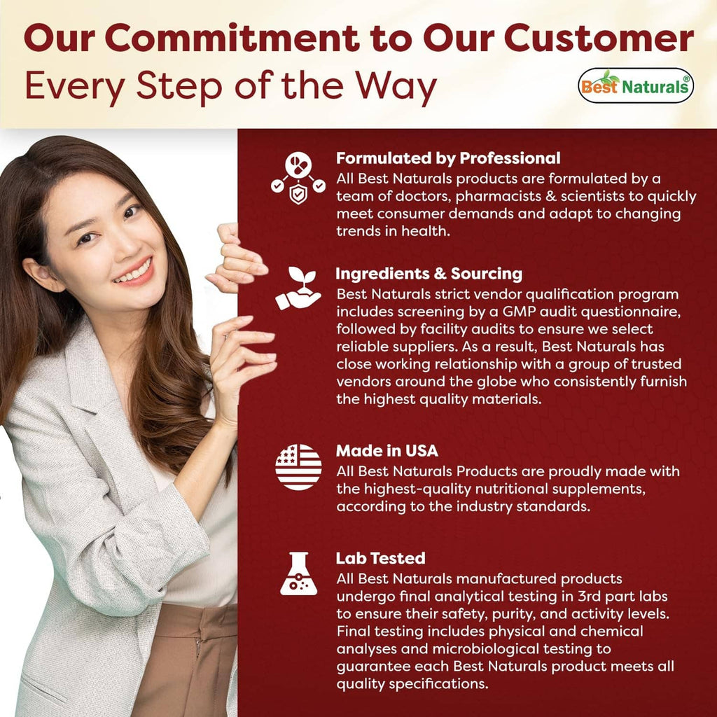 Best Naturals L-Arginine customer commitment infographic