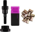 1/4-20 rivet nut mandrel with purple storage sleeve and brass rivet nuts