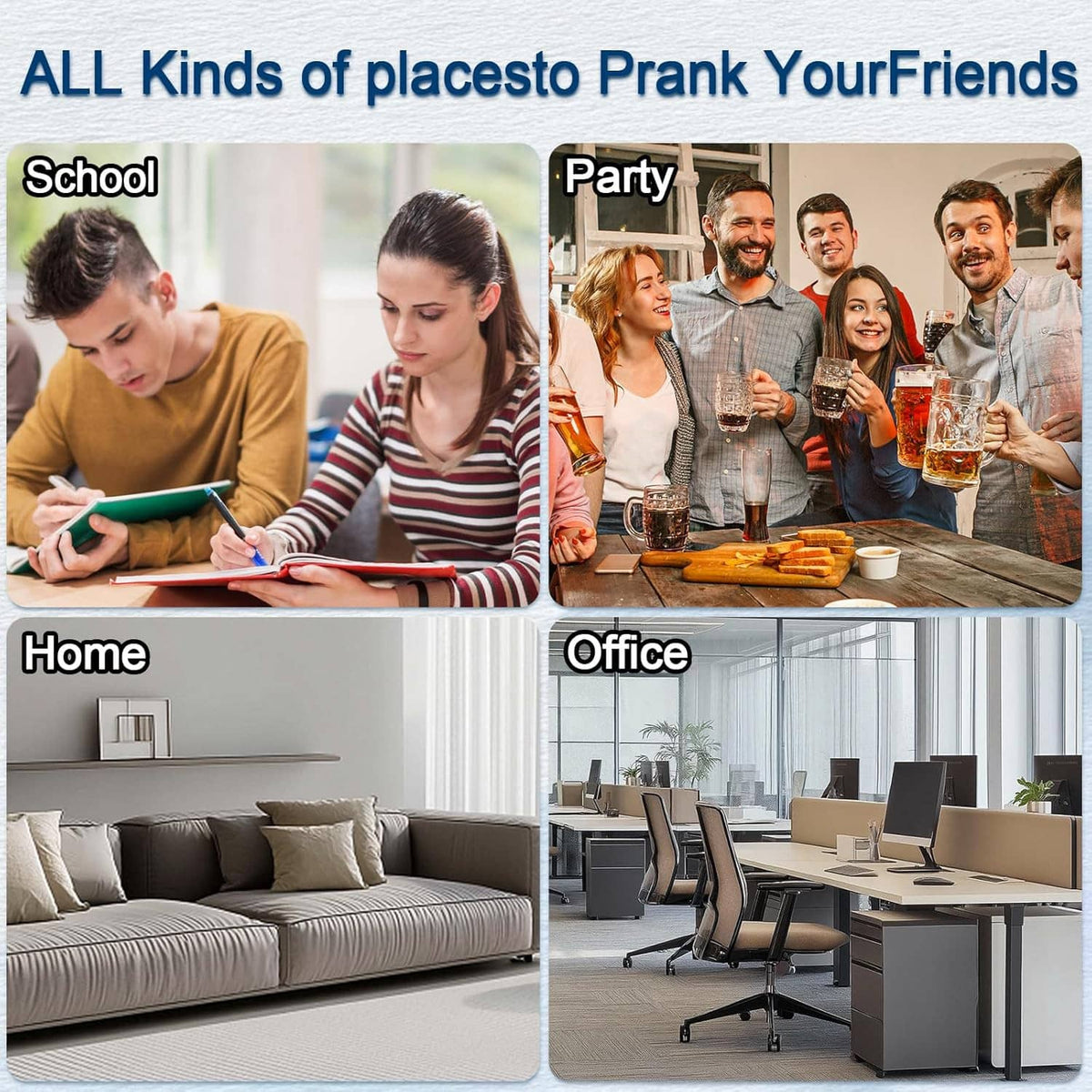 Noise maker accessories for placing in rooms like school, party, home, and office