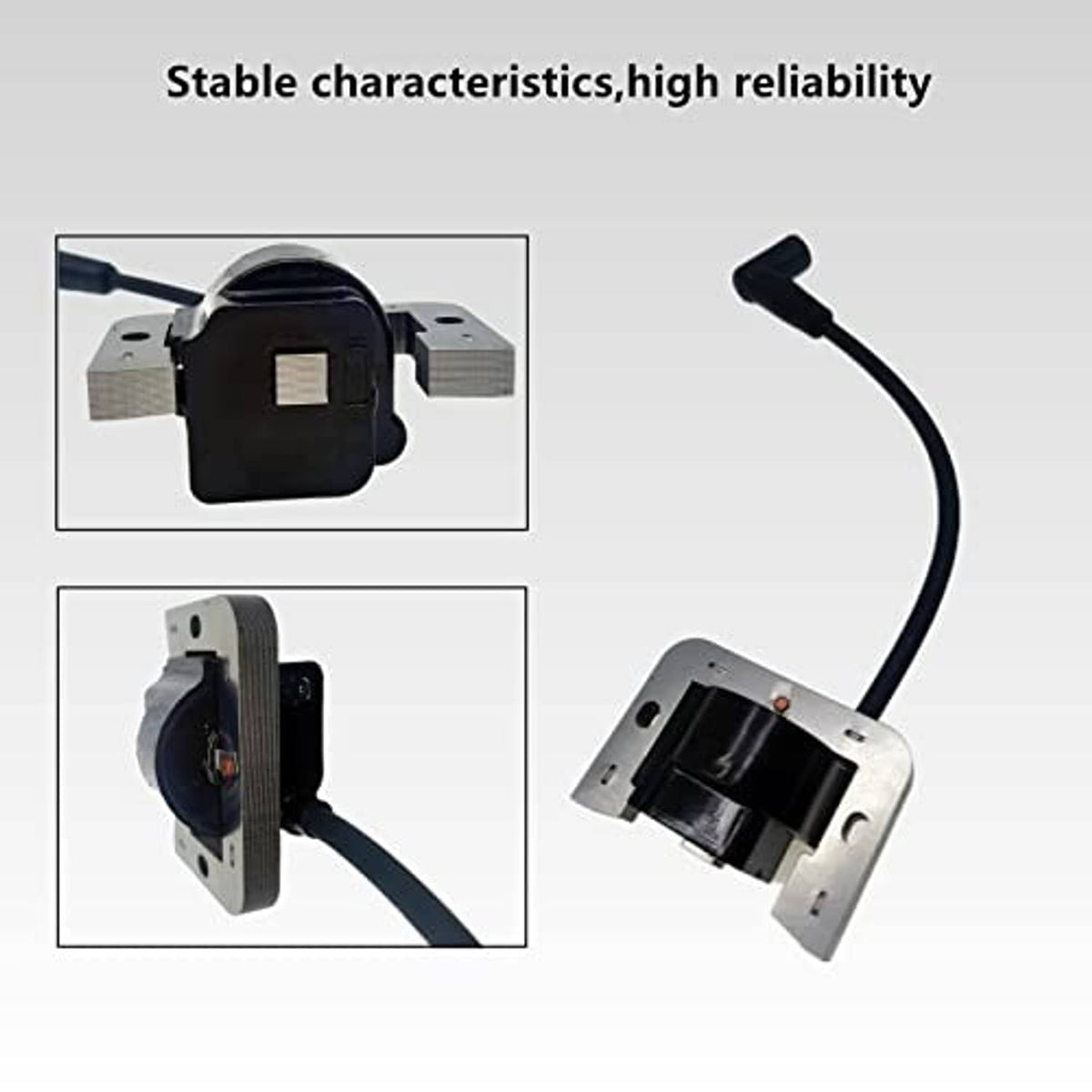 Digital ignition module with black coil and metal mounting bracket, with wiring