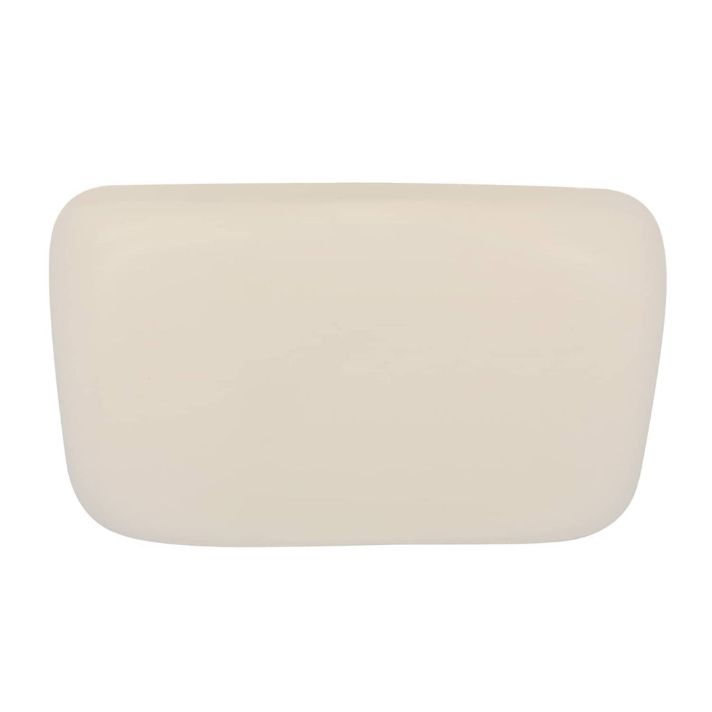 Light beige golf cart seat back cushion with rectangular front and smooth finish