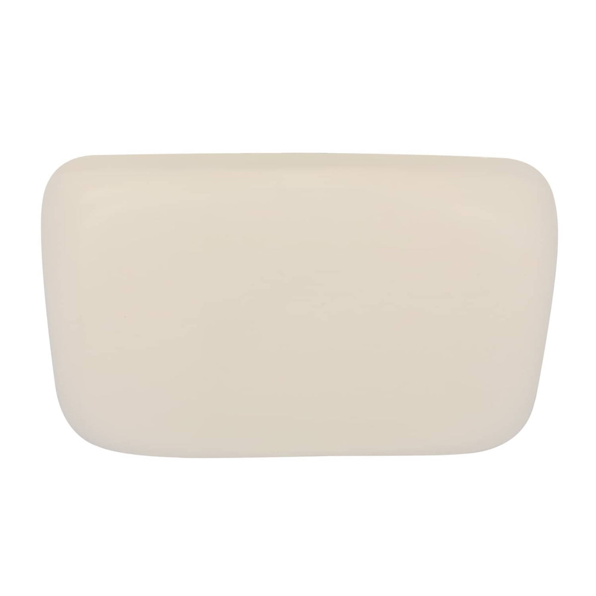 Light beige golf cart seat back cushion with rectangular front and smooth finish