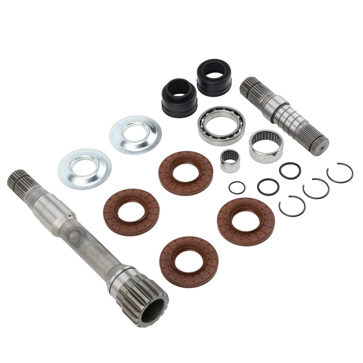 Front inner axle intermediate shaft kit with shafts, seals, washers, and rings