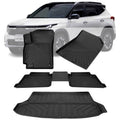 All-weather black TPE floor mats set with 3D molded channels, four-piece coverage
