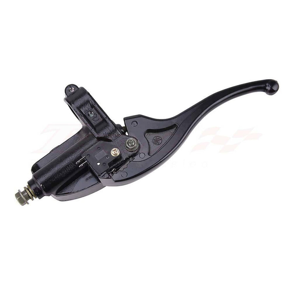 Front right brake master cylinder lever with reservoir housing, black