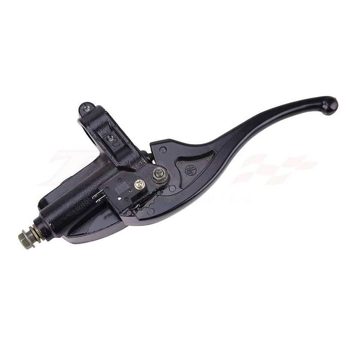 Front right brake master cylinder lever with reservoir housing, black