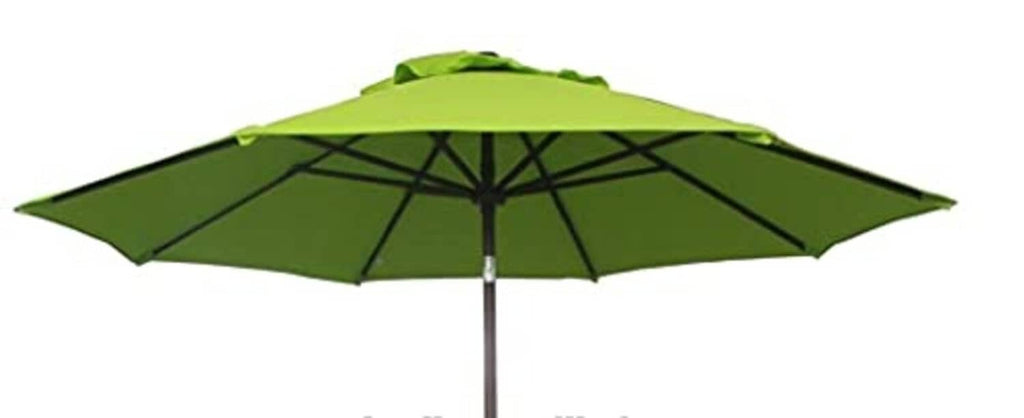 Sage green 10 ft umbrella replacement canopy with 6 ribs, open view