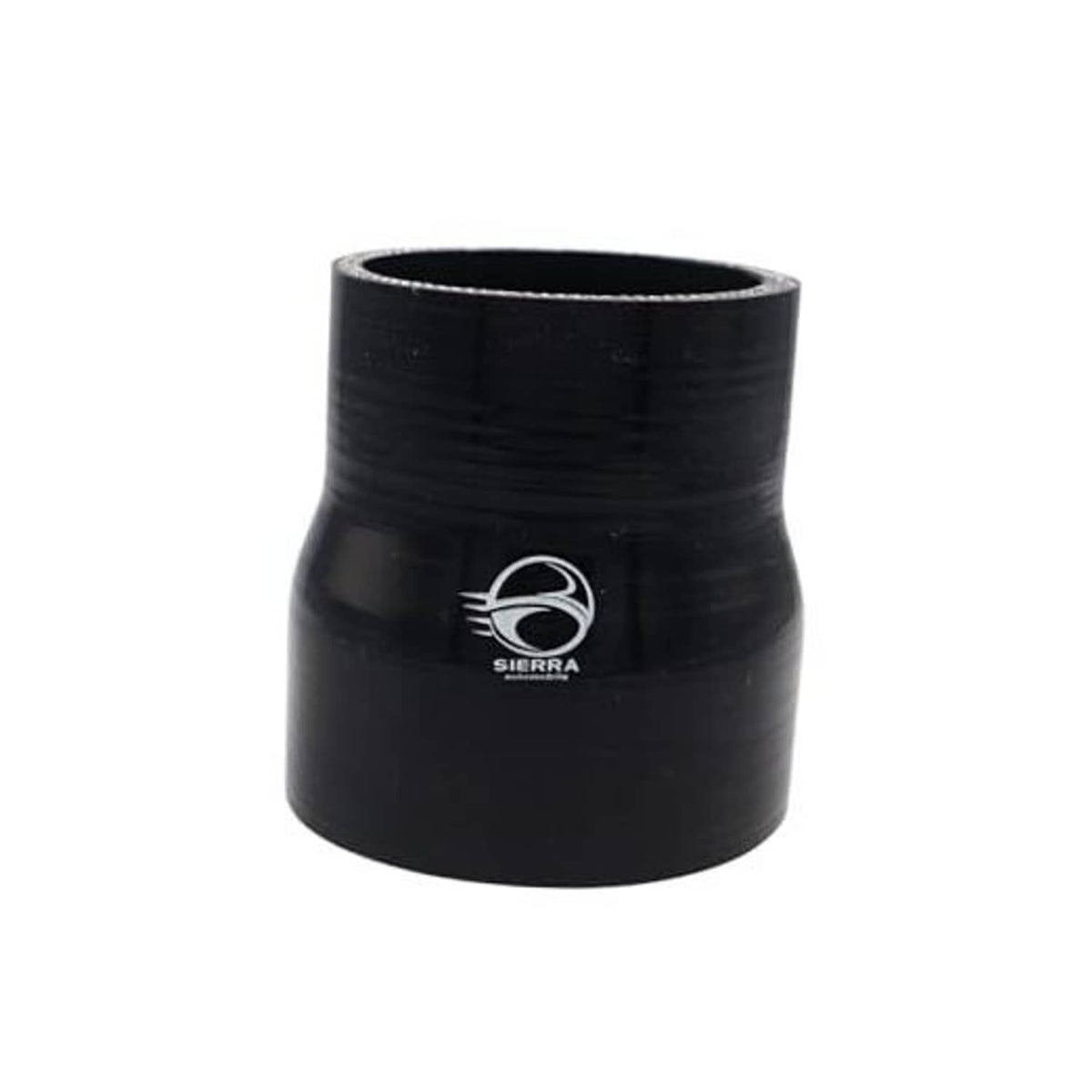 Black silicone reducer coupler hose with flared ends and Sierra logo