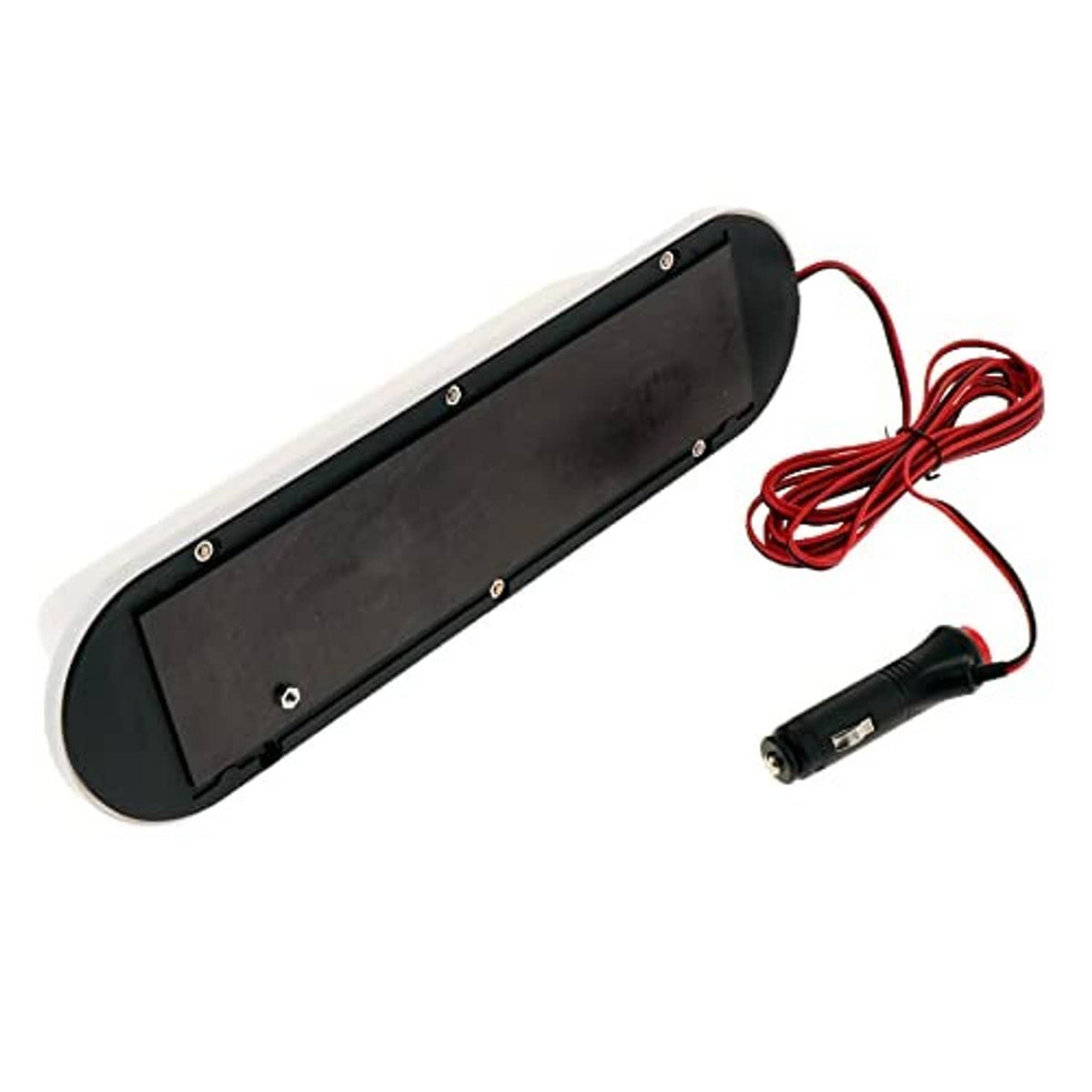 Magnetic LED taxi roof light bar in white housing with red wiring and 12V plug