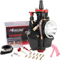 21mm motorcycle carburetor kit with red/black housing and round air intake bell