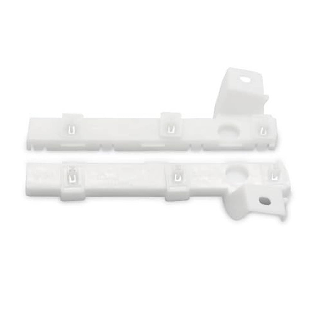 Front bumper grille bracket with mounting holes, white plastic right/left set