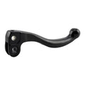 Black brake lever with mounting bracket and silver pivot screw, replacement motorcycle lever