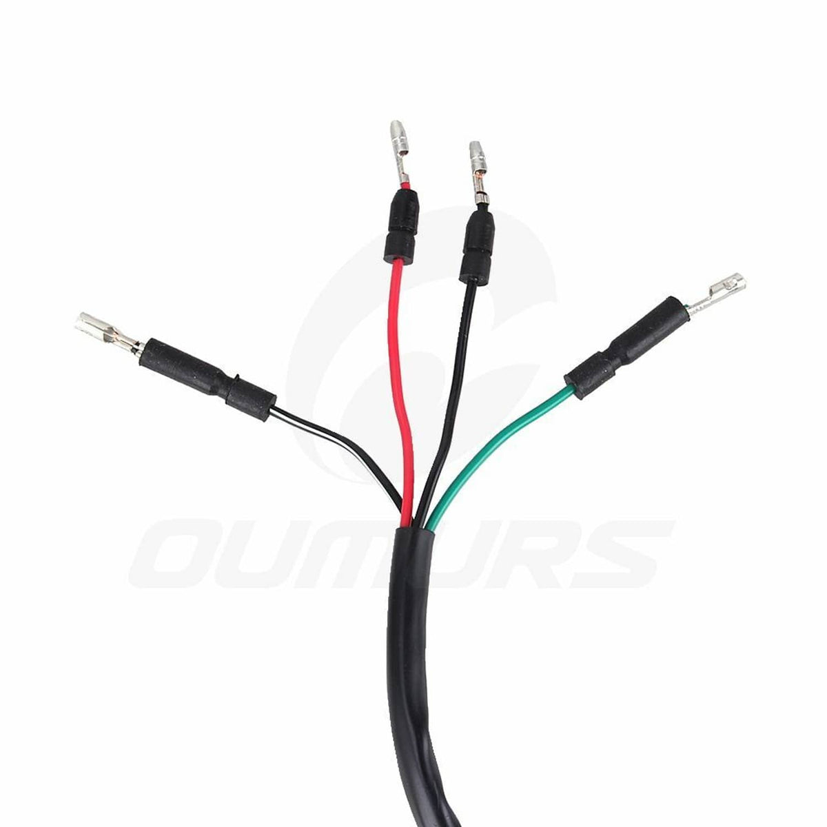 Ignition switch wiring harness assembly with multiple connectors and black cable loom