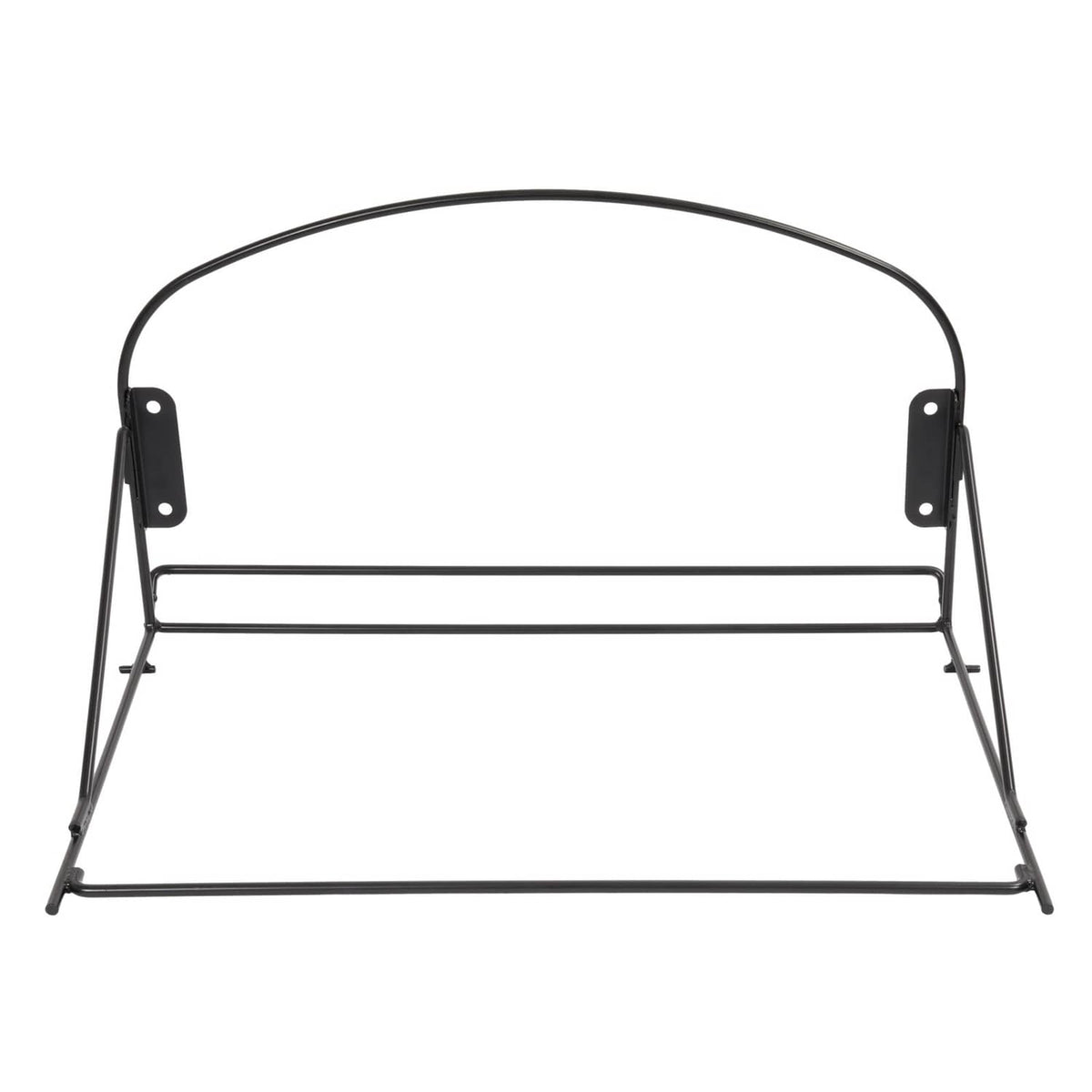 Black metal catcher frame with arched handle loop and front base bar