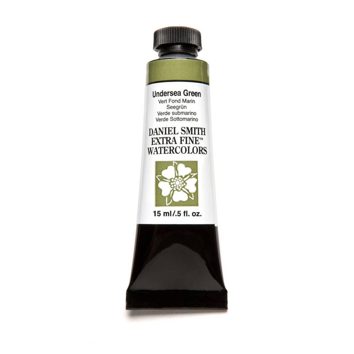 Daniel Smith Undersea Green extra fine watercolor paint tube, 15 ml, front view