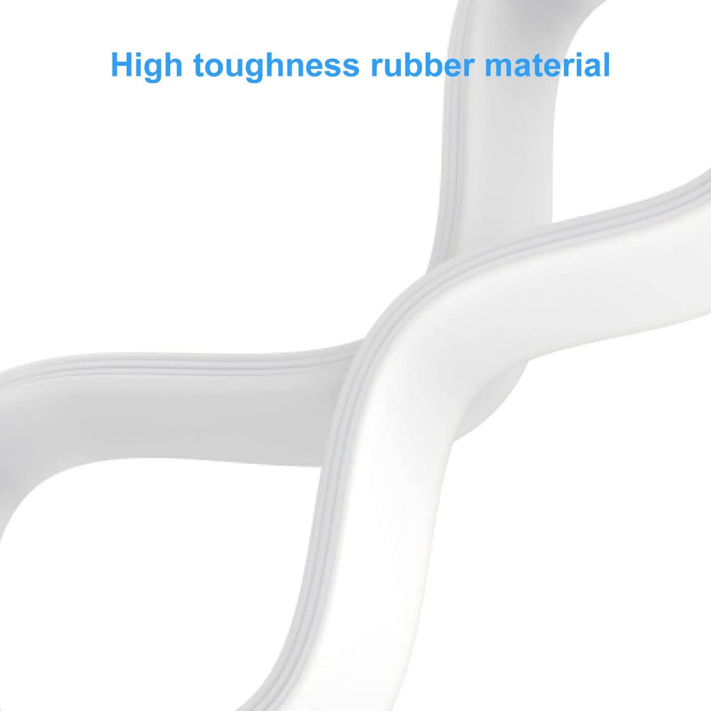 Close-up of white rubber blender gasket ring with flexible curved shape