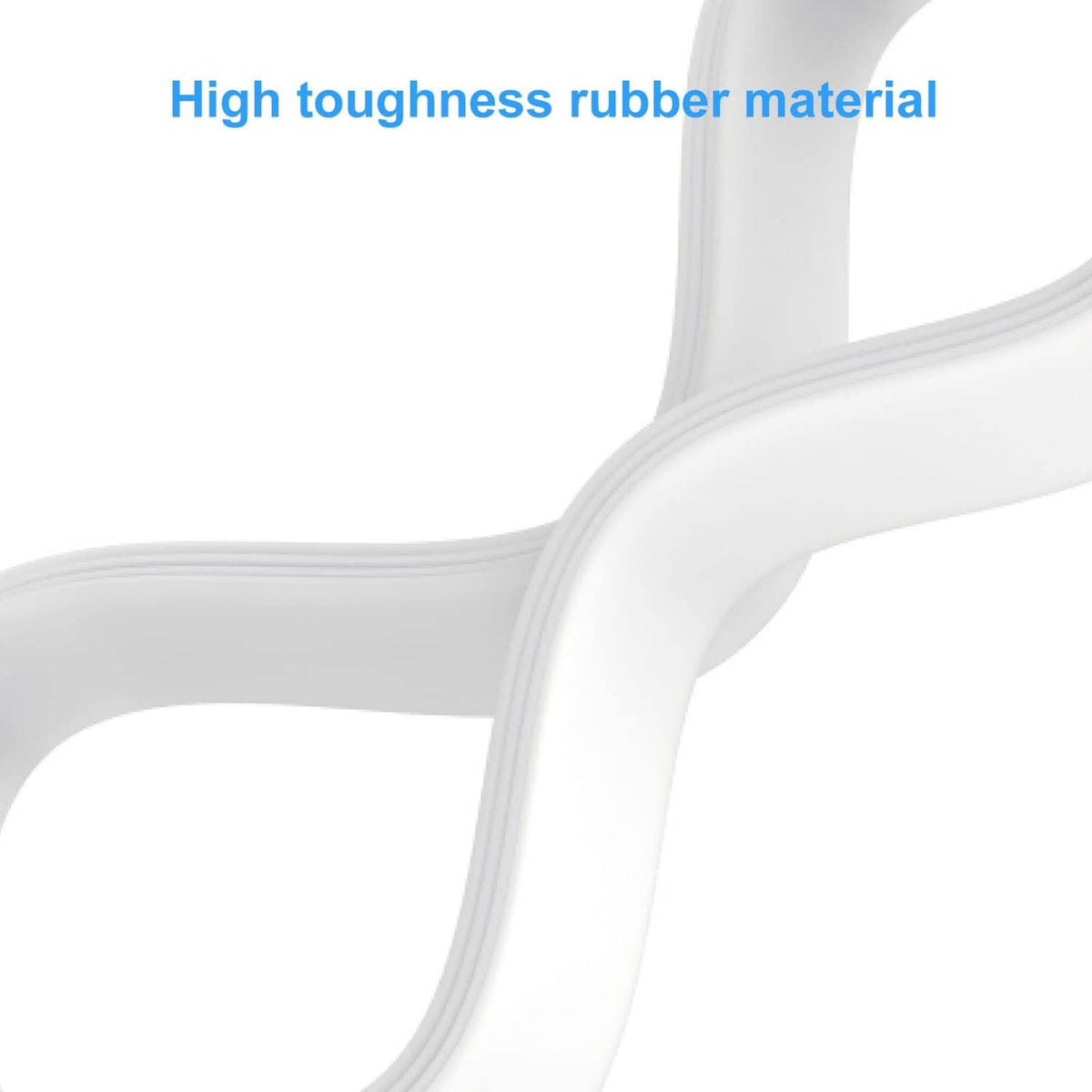 Close-up of white rubber blender gasket ring with flexible curved shape