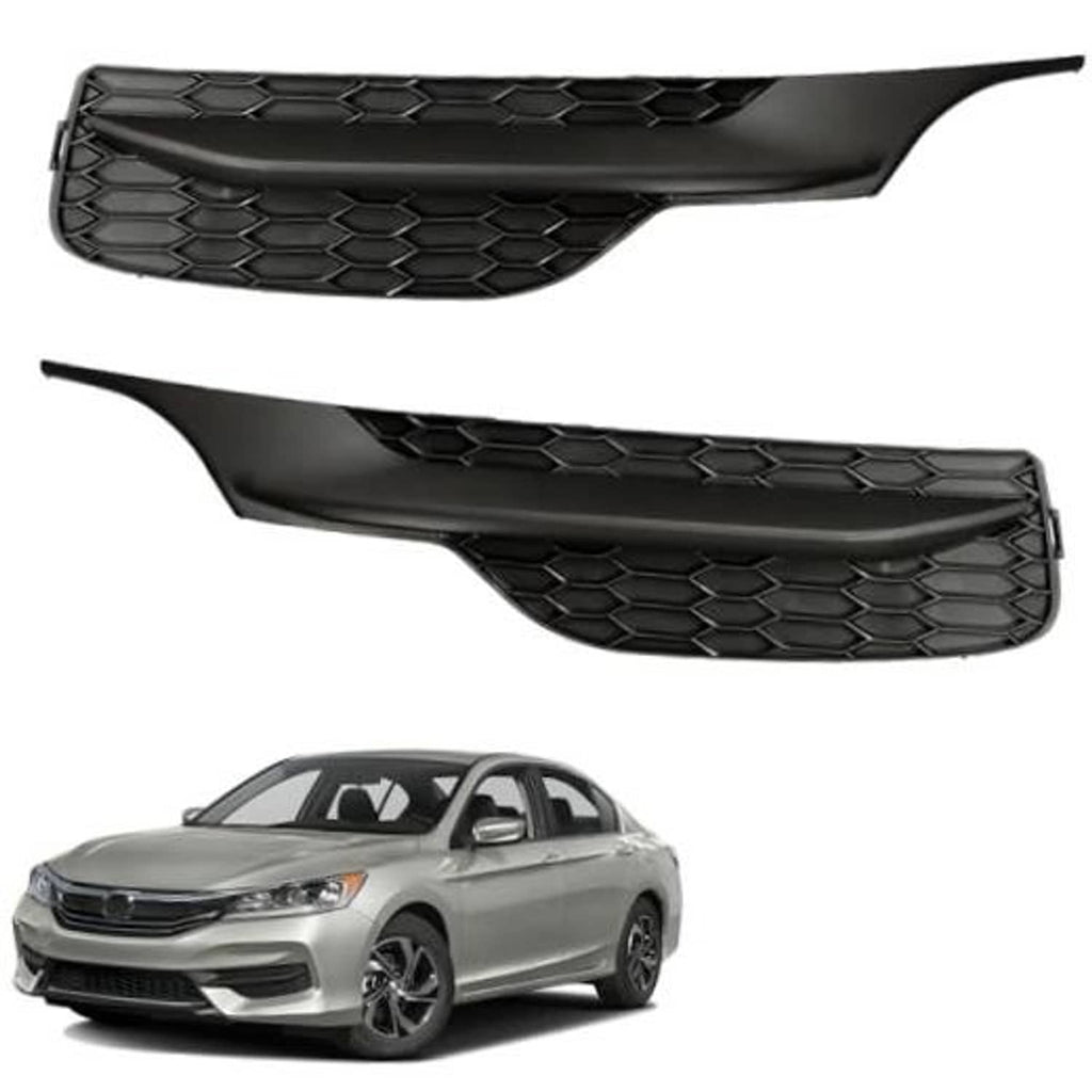 Textured black front bumper fog light covers, left and right pair