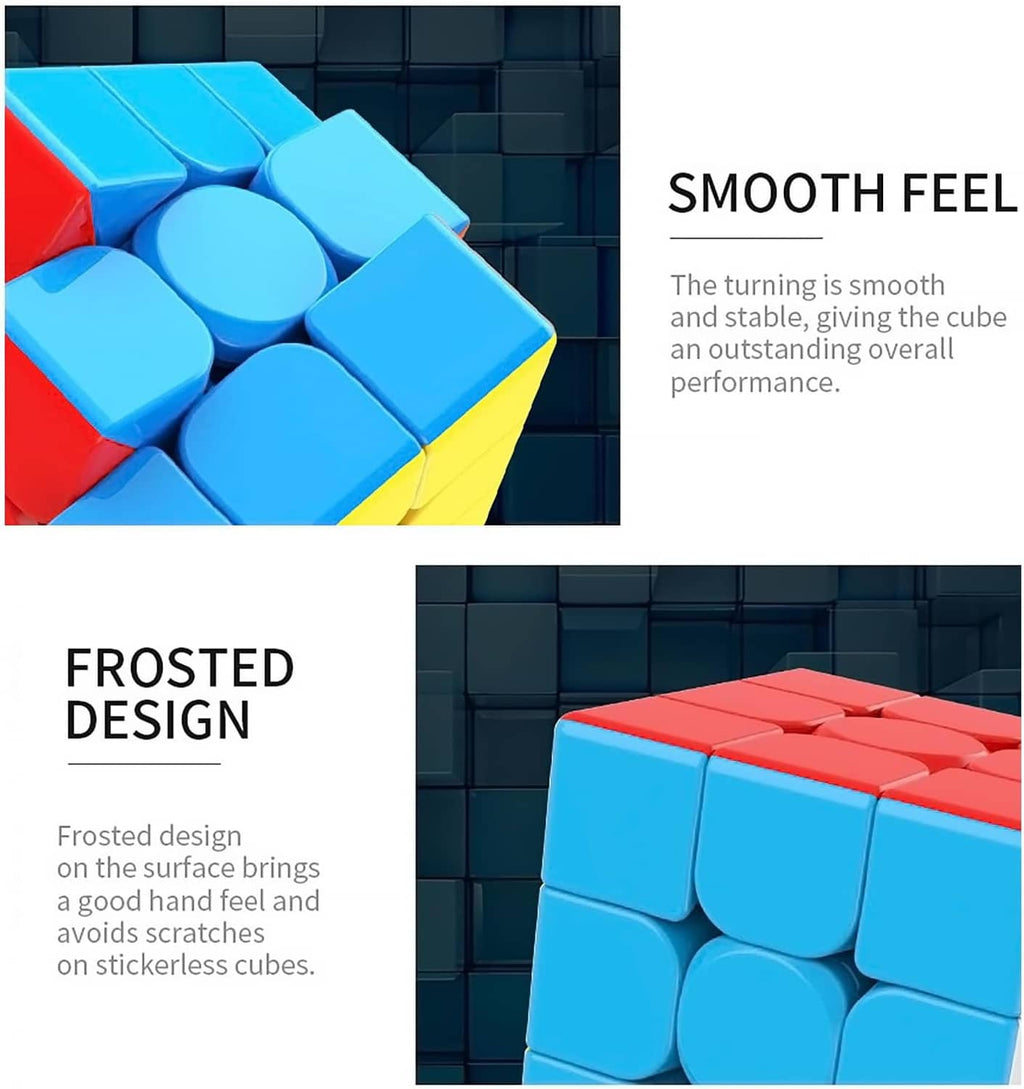 Stickerless 3x3 speed cube showing smooth turning and frosted surface finish