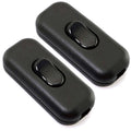 2-pack inline cord on-off switches with dark housings and oval push buttons