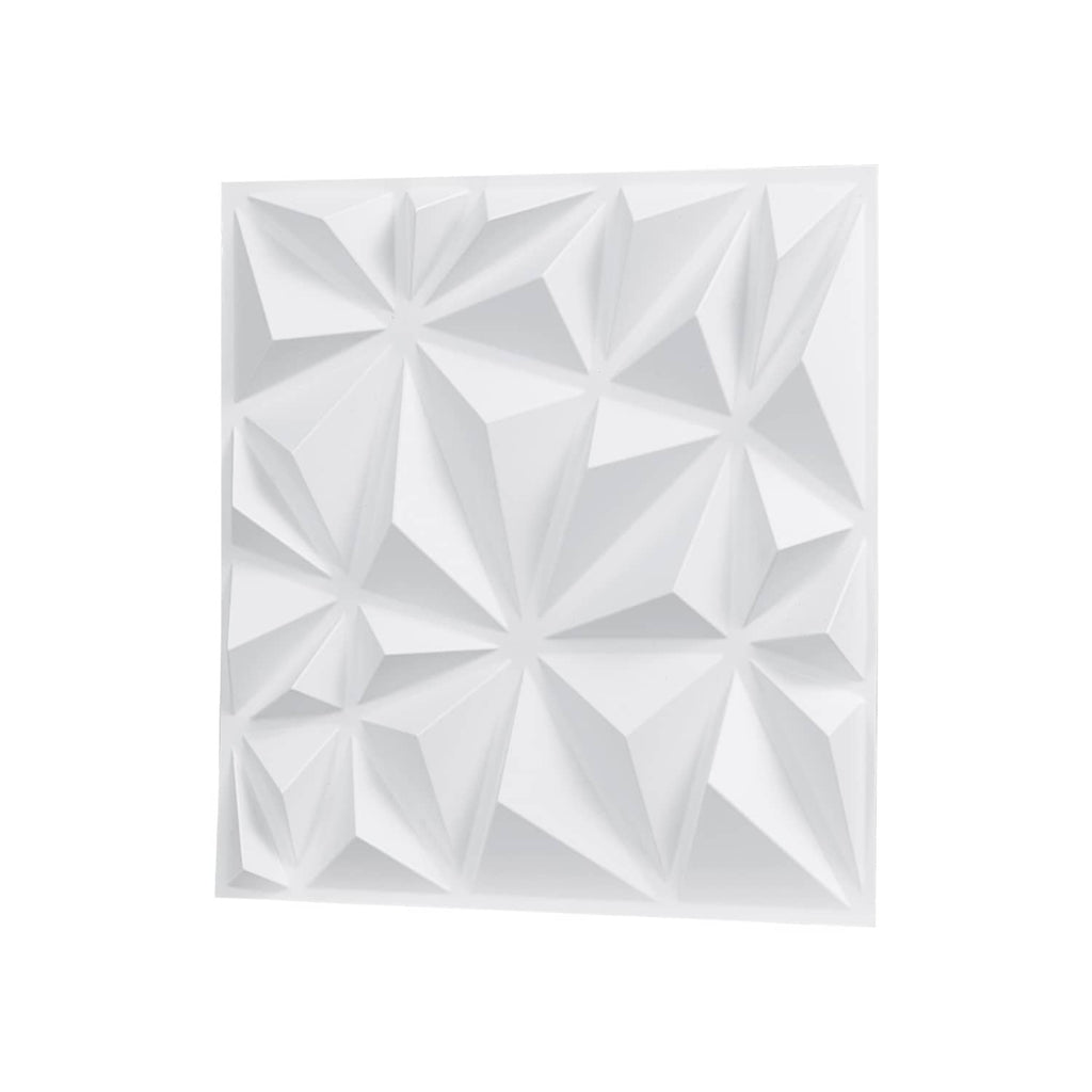 White square 3D diamond relief wall panel sheet with embossed geometric pattern