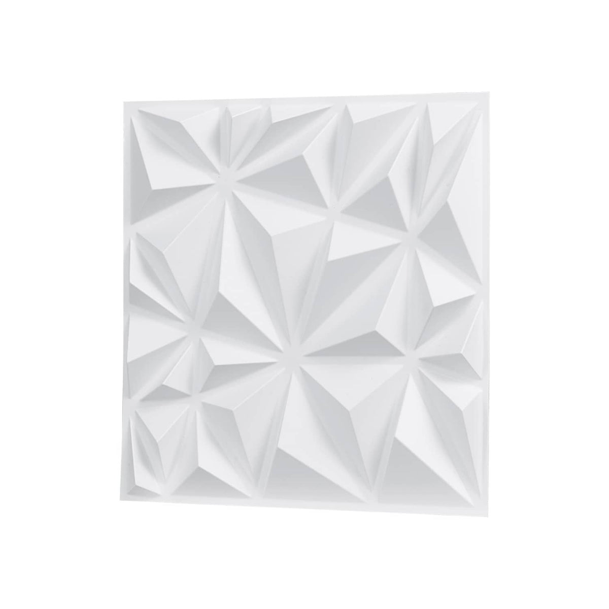 White square 3D diamond relief wall panel sheet with embossed geometric pattern