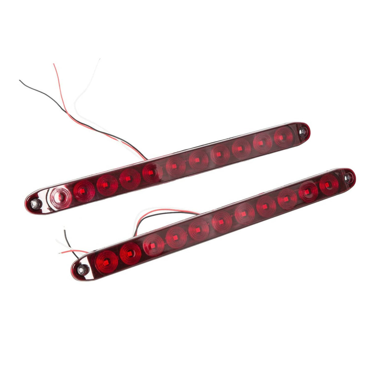 Red LED trailer light bar set with 11 stop/turn/brake LEDs and wiring