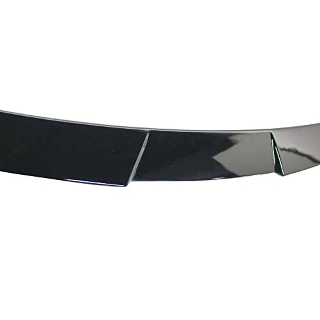 Glossy black center section of roof lip spoiler wing with small raised fin