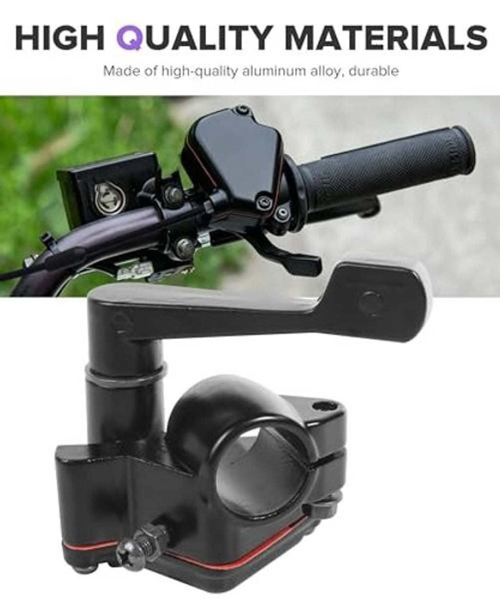 Black thumb throttle with lever housing and cable connection points