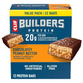 CLIF BUILDERS protein bar value pack, 12 bars, chocolatey peanut butter flavor