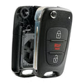 Black flip key fob case with open shell and lock/unlock button icons