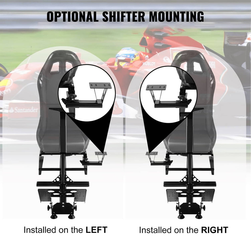 Wheel stand with optional shifter mounting holes on left or right side