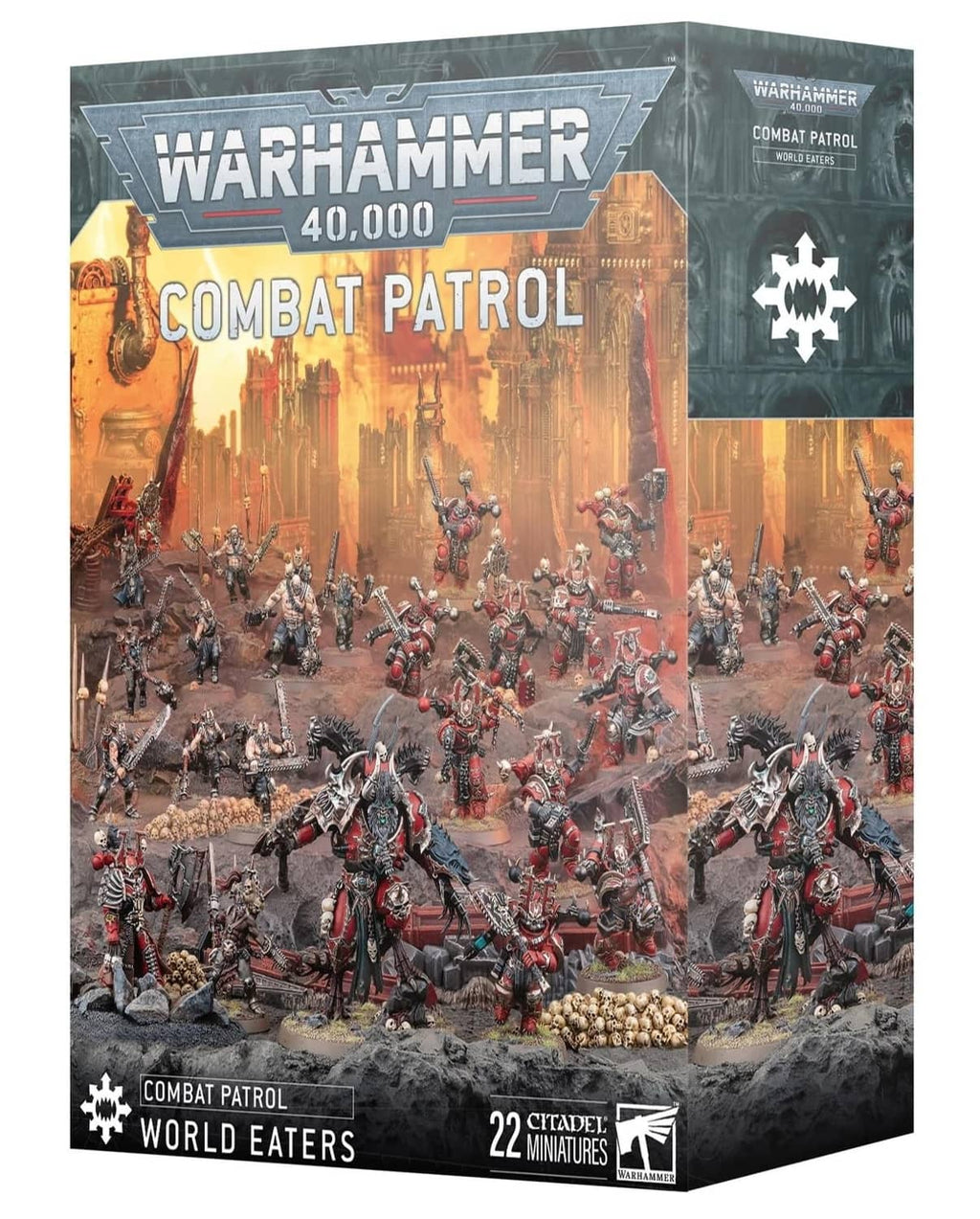 Warhammer 40,000 Combat Patrol World Eaters box, red and black artwork