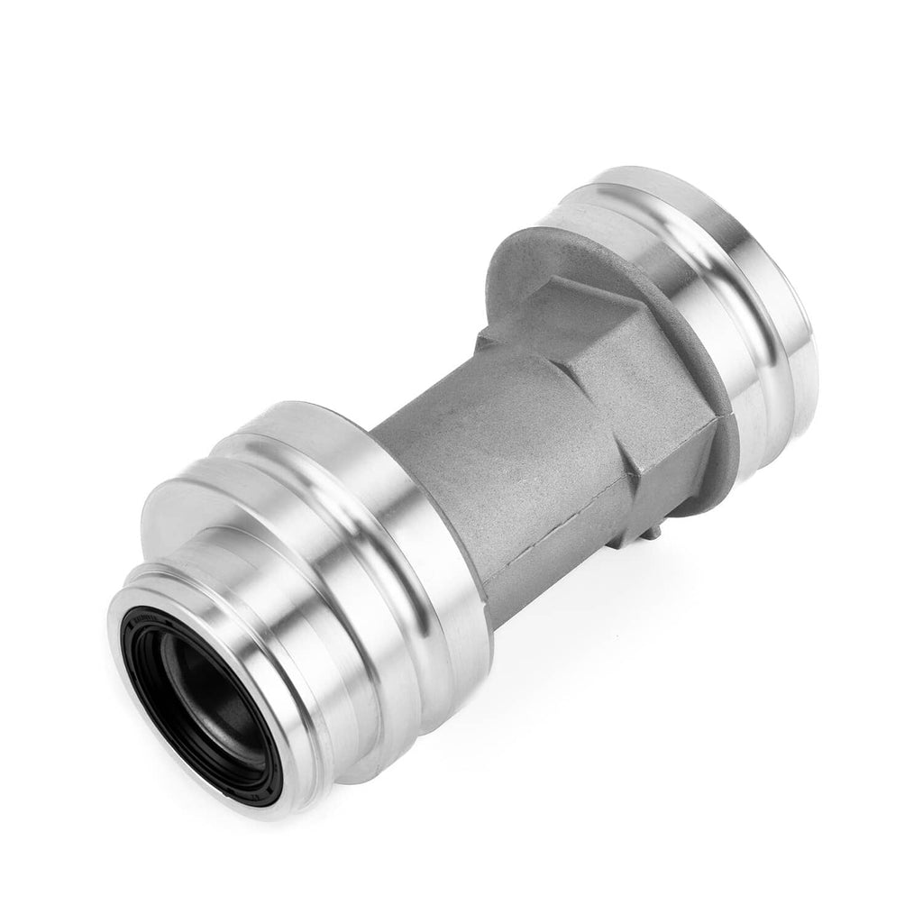 Rear axle bearing housing carrier hub angled view with black inner bearing seal