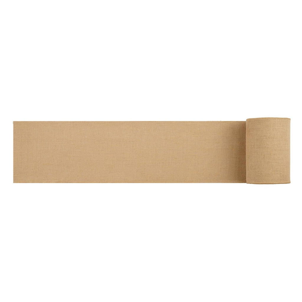 Burlap fabric roll, tan woven sheet with wound edge