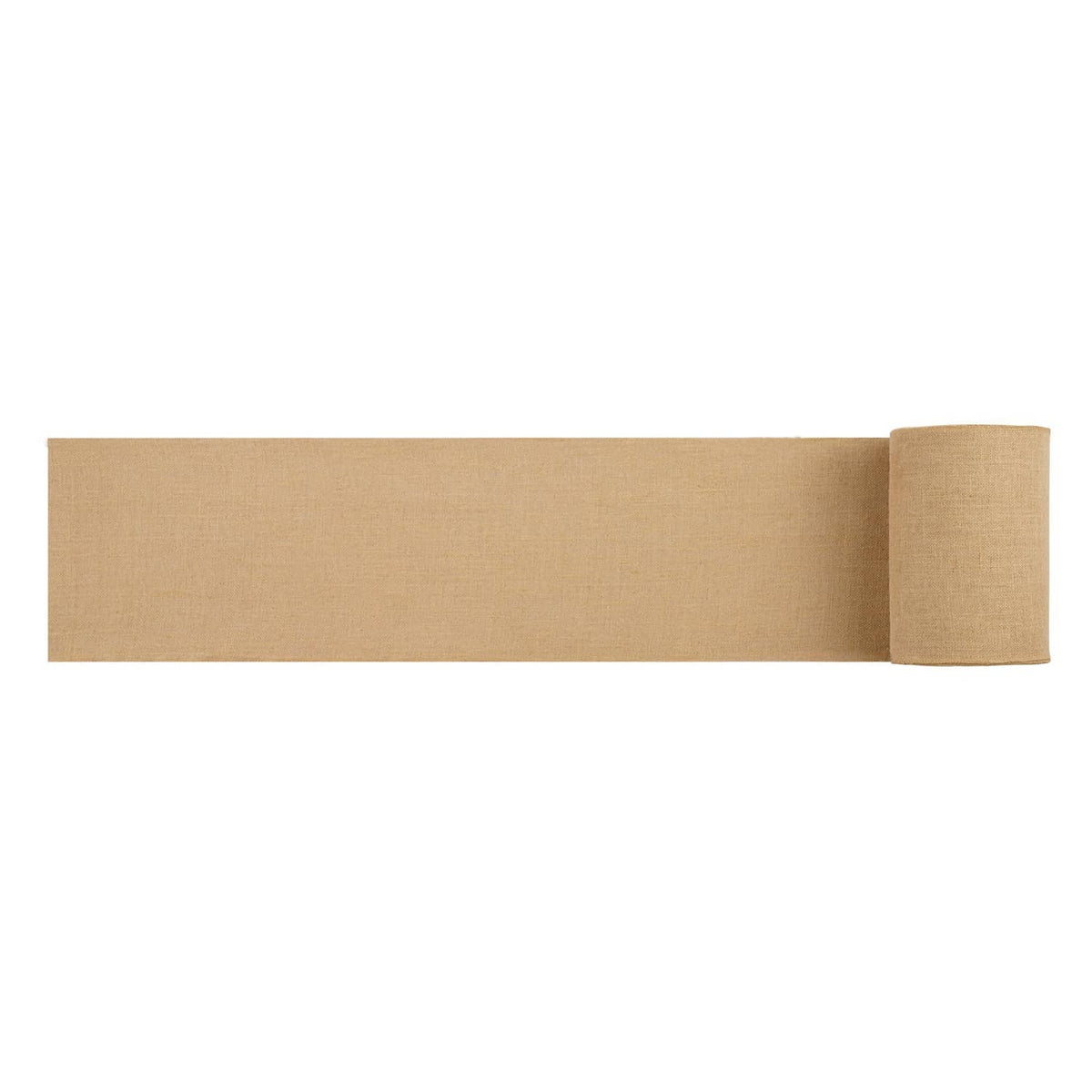 Burlap fabric roll, tan woven sheet with wound edge