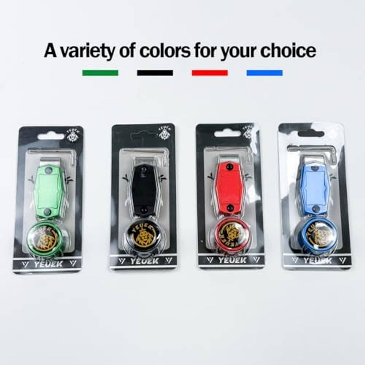 Assorted color metal pool chalk holder kits with round caps in multiple colors