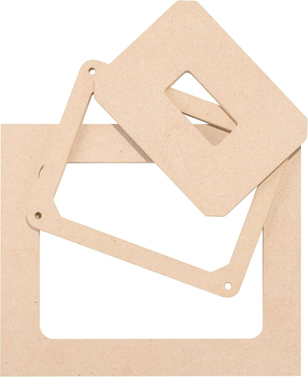 MDF router table insert plate template with rectangular opening and corner mounting holes