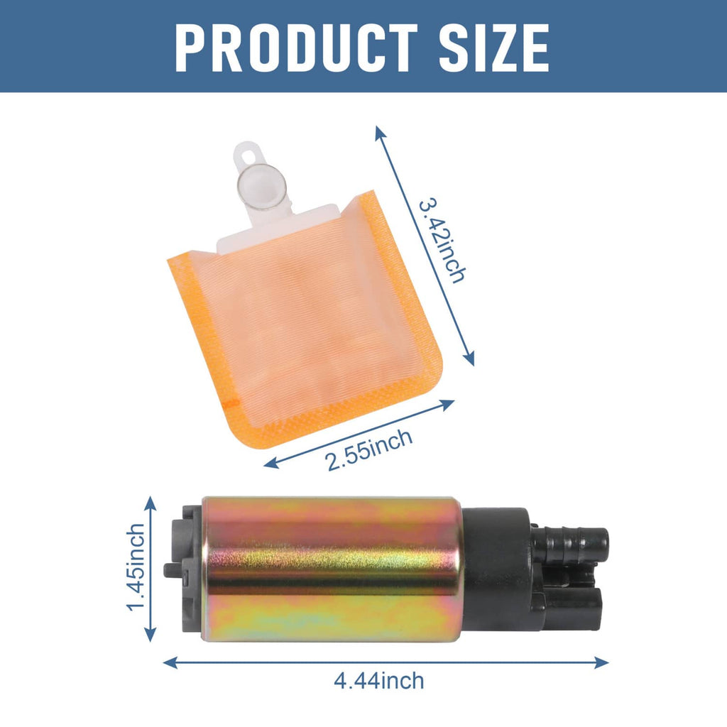 Electric fuel pump and square strainer screen with shown dimensions
