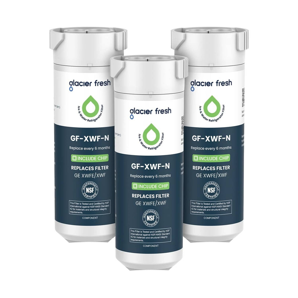 Refrigerator water filter cartridge pack of 3, glacier fresh white and dark blue