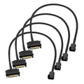 Fan power splitter cable set with SATA and 4-pin/3-pin connectors, black braided leads