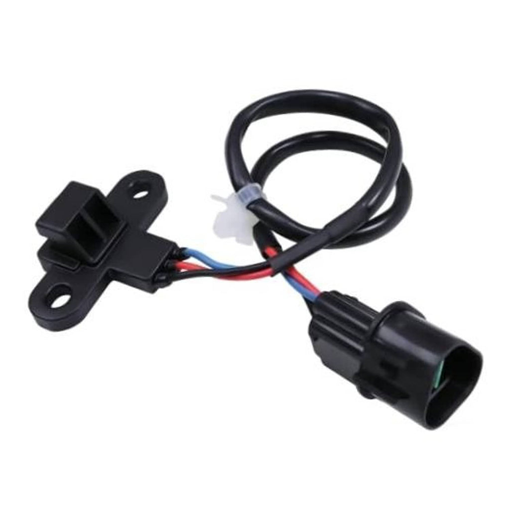 Crankshaft position sensor with black housing, mounting bracket, and wire harness