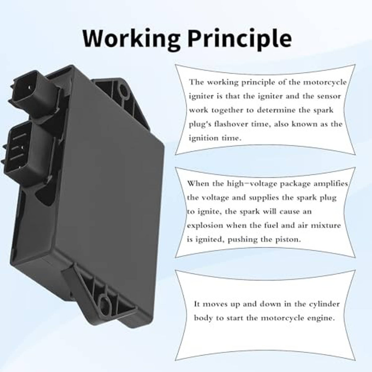 Ignitor module housing shown in side view with mounting points