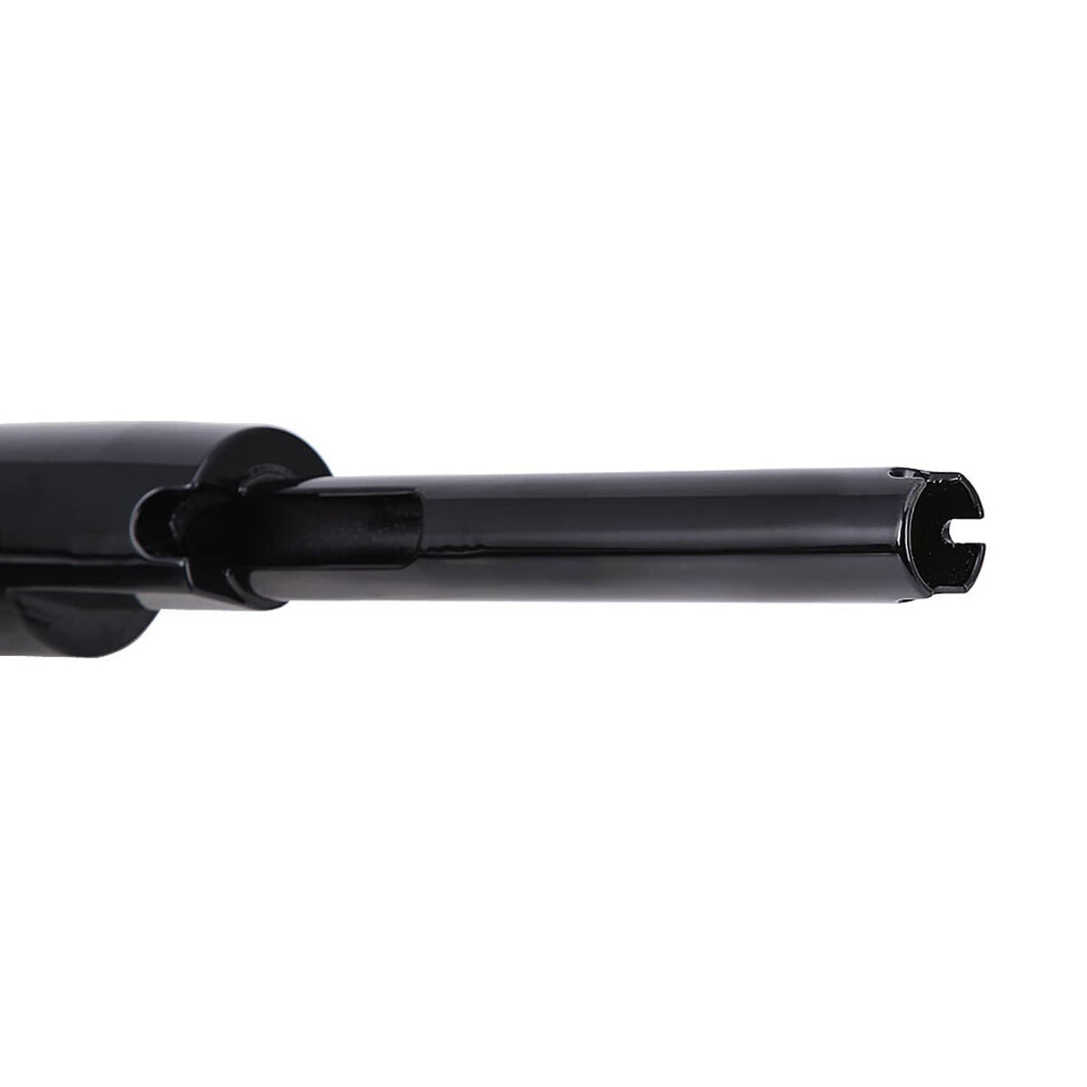Black padded handlebar grip end with textured rubber sleeve