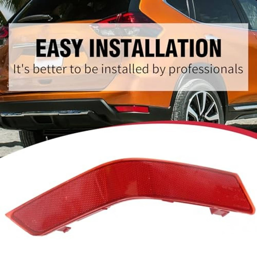 Red rear bumper reflector with textured lens surface and underside mounting tabs