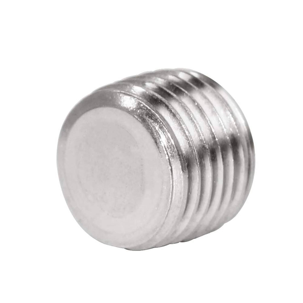 Stainless steel NPT pipe plug, flat end cap with male thread