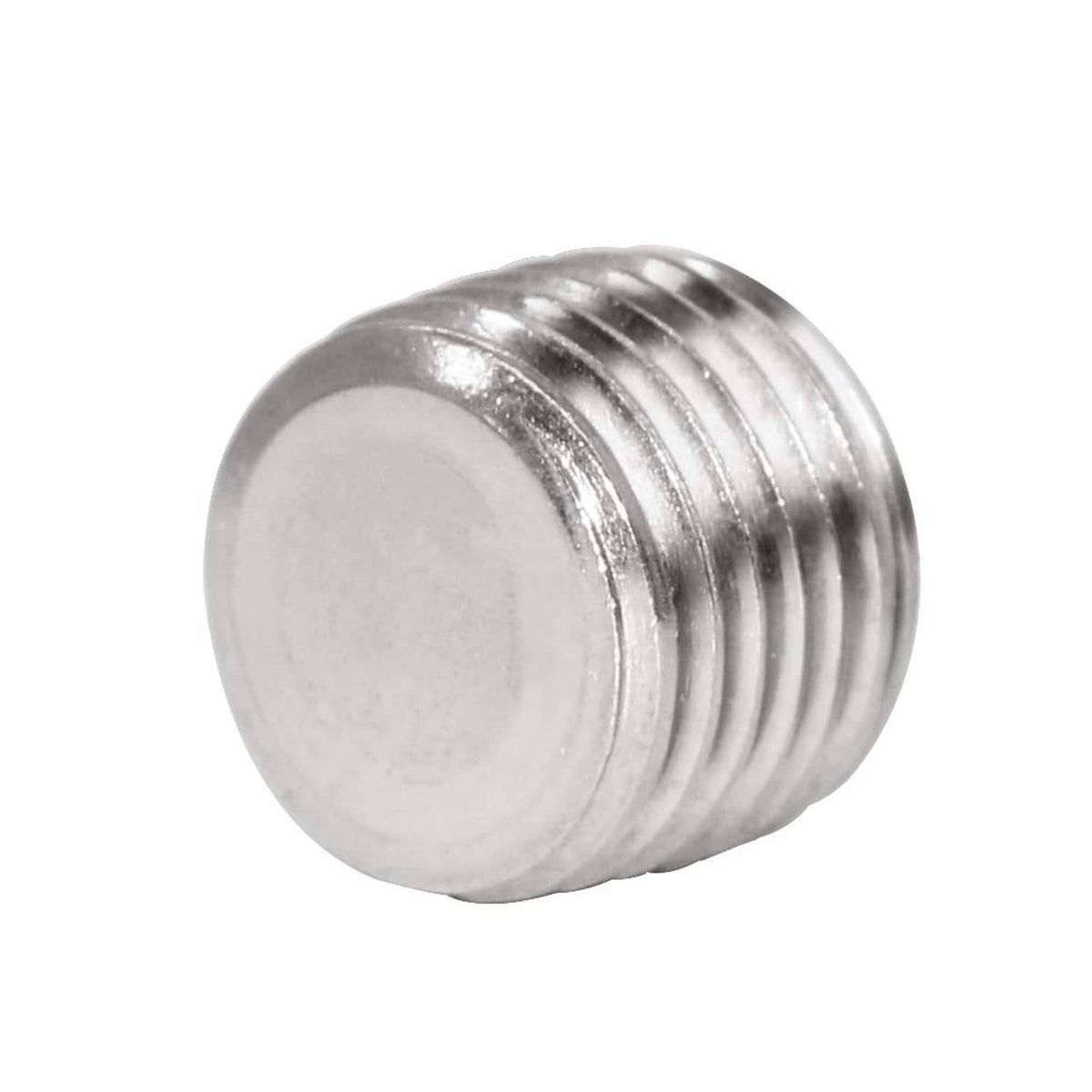 Stainless steel NPT pipe plug, flat end cap with male thread