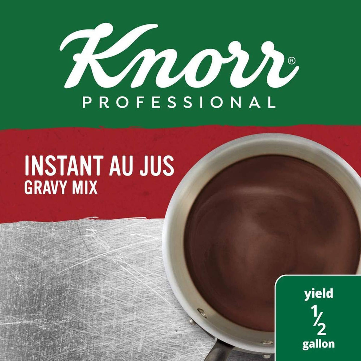 Knorr Professional instant au jus gravy mix pouch with gravy cup, yield 1/2 gallon