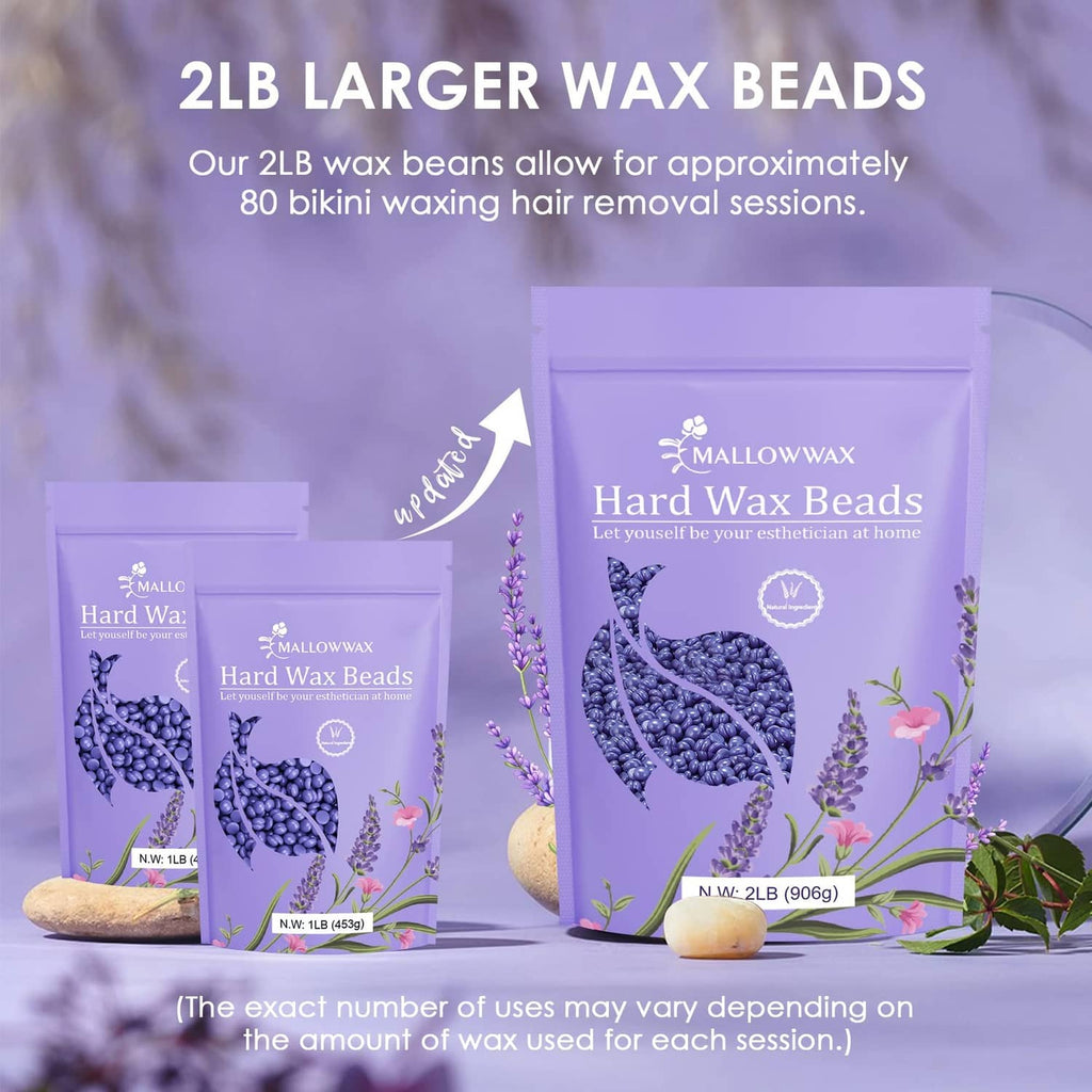 2LB larger hard wax beads refill pack, for about 80 bikini sessions